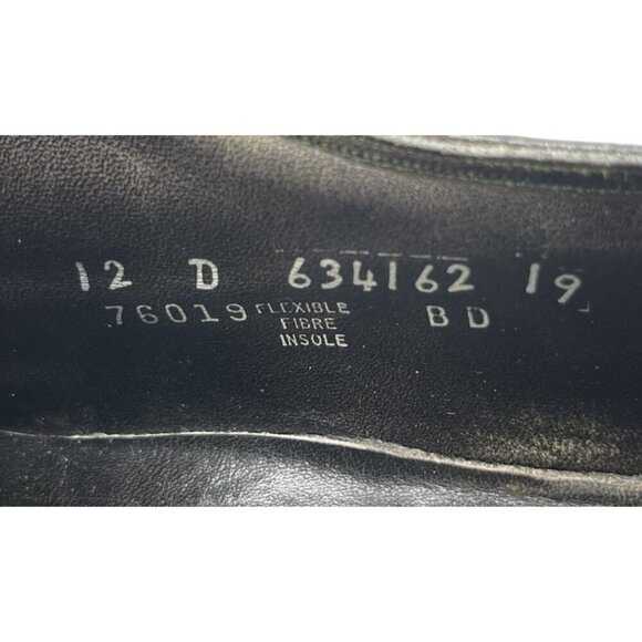 Vintage Florsheim Imperial Size 12D Black Leather Cordovan Wingtip Oxfords 76019